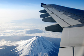 機窓から見た富士